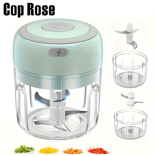 100ml/250ml USB Rechargeable Mini Kitchen Garlic Press, Electric Garlic Chopper and Meat Grinder, Masher
